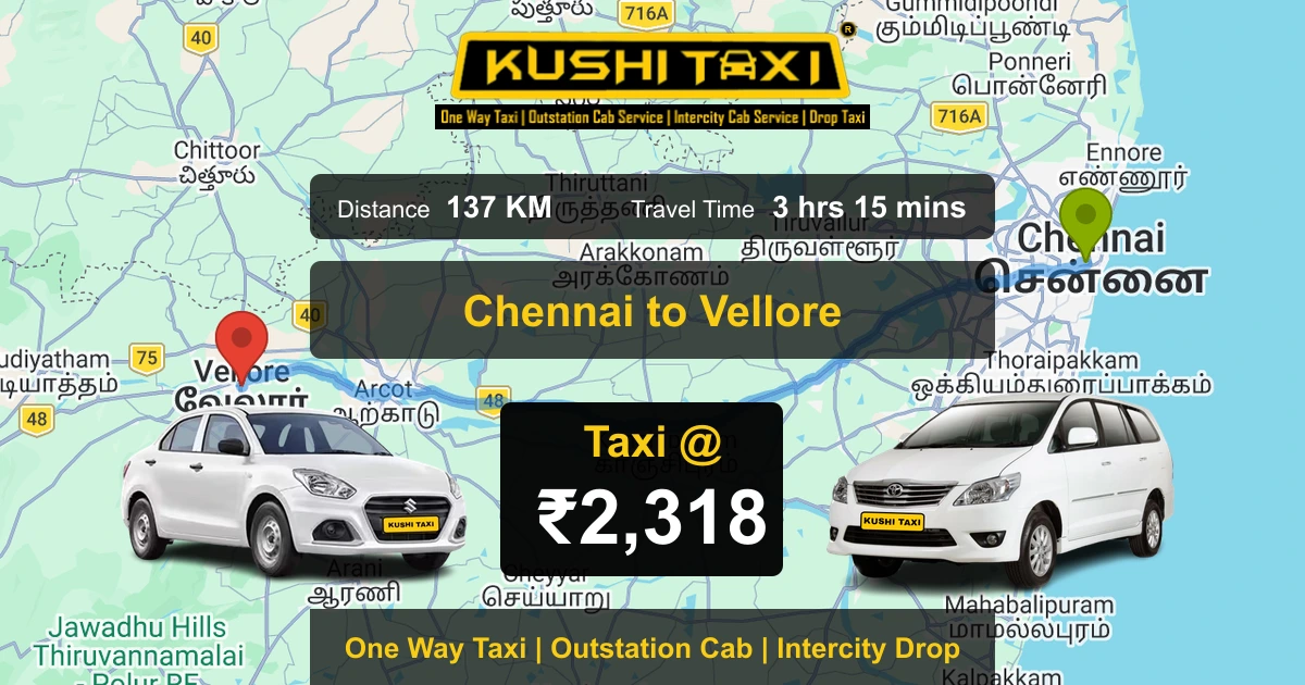 The Chennai to Vellore Journey Gets Easier When You Skip the Train and Bus Hassle: Book Drop Taxi
